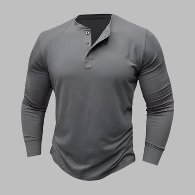 Langarm Henley T-shirt für Herren – Modernes Langarmshirt Für Sommer