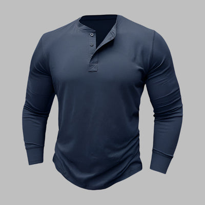 Langarm Henley T-shirt für Herren – Modernes Langarmshirt Für Sommer