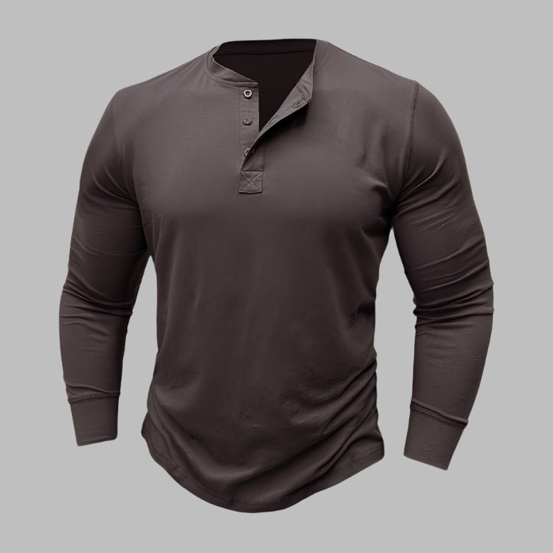 Langarm Henley T-shirt für Herren – Modernes Langarmshirt Für Sommer
