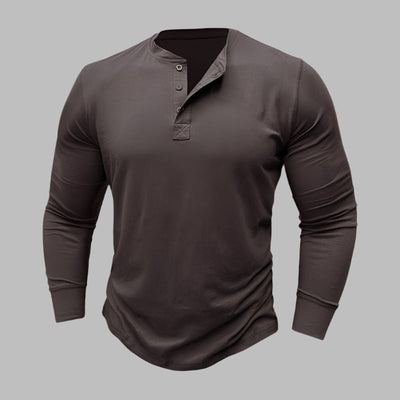 Langarm Henley T-shirt für Herren – Modernes Langarmshirt Für Sommer