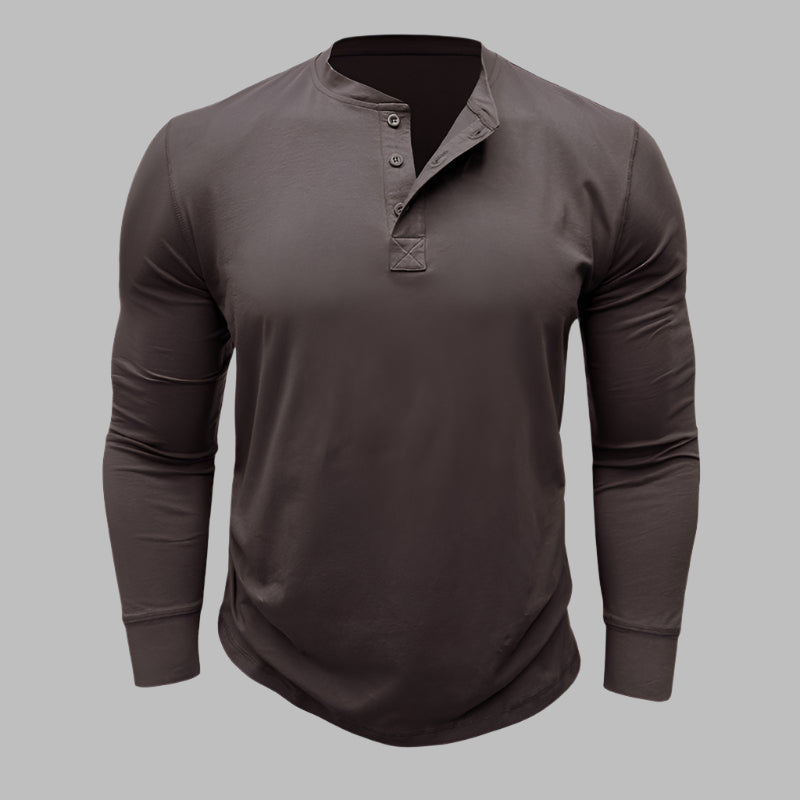 Langarm Henley T-shirt für Herren – Modernes Langarmshirt Für Sommer