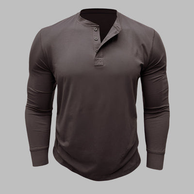 Langarm Henley T-shirt für Herren – Modernes Langarmshirt Für Sommer