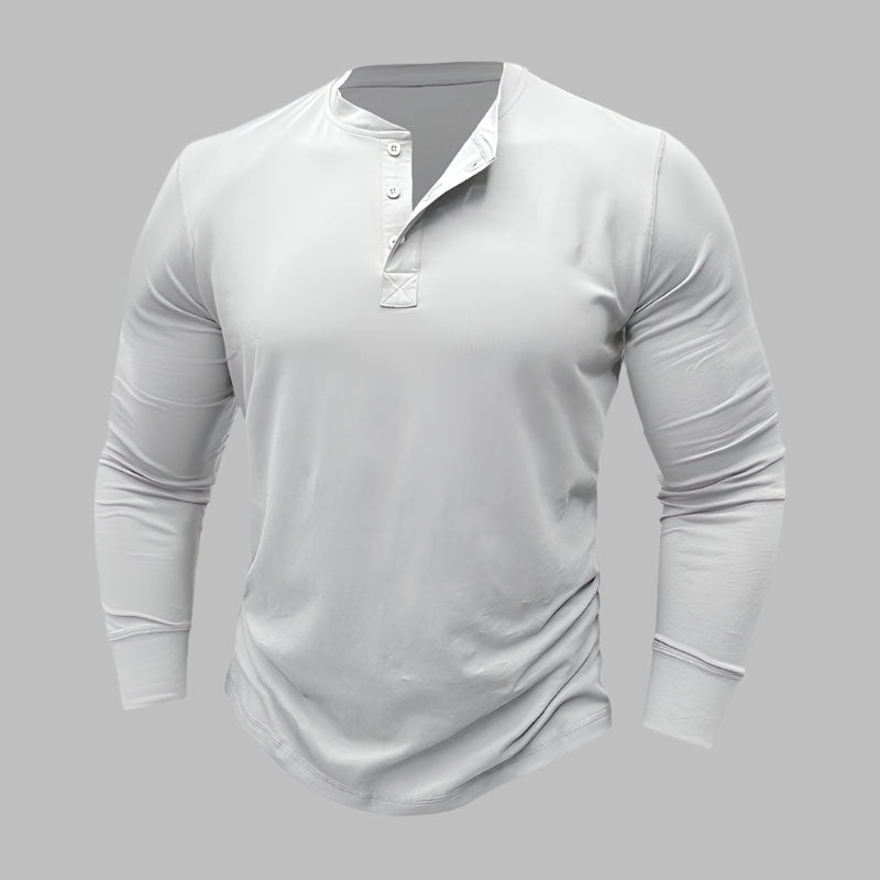Langarm Henley T-shirt für Herren – Modernes Langarmshirt Für Sommer