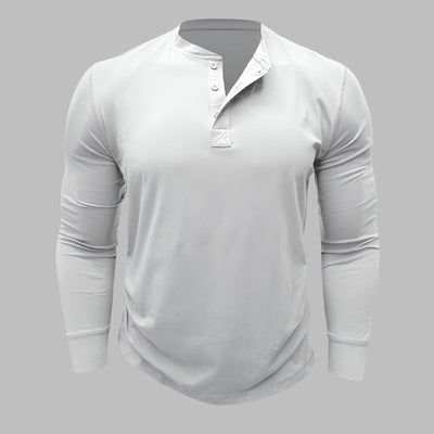 Langarm Henley T-shirt für Herren – Modernes Langarmshirt Für Sommer