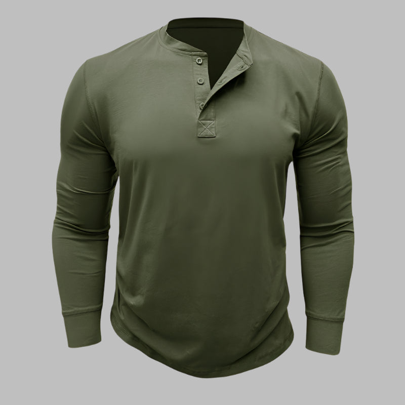 Langarm Henley T-shirt für Herren – Modernes Langarmshirt Für Sommer