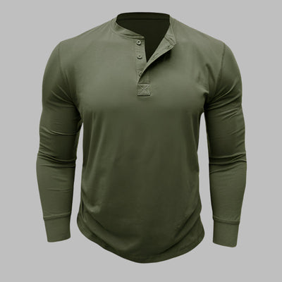 Langarm Henley T-shirt für Herren – Modernes Langarmshirt Für Sommer