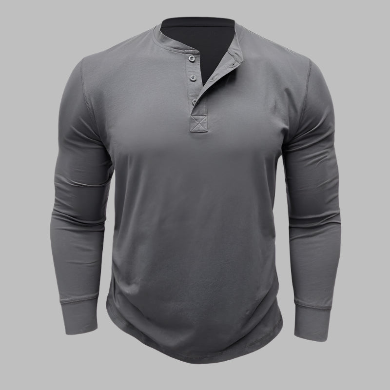 Langarm Henley T-shirt für Herren – Modernes Langarmshirt Für Sommer