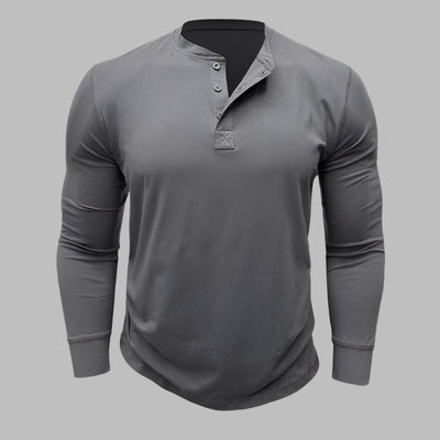 Langarm Henley T-shirt für Herren – Modernes Langarmshirt Für Sommer