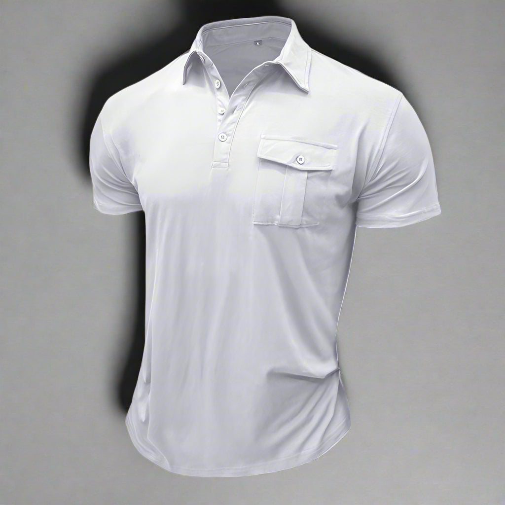 Poloshirt für Herren – Modernes Sommer Polo mit Brusttasche Für Sommer