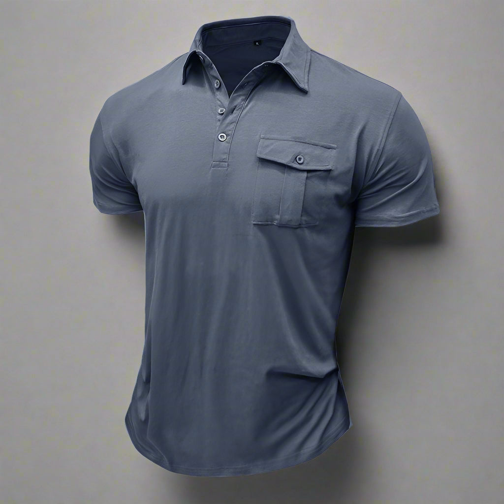 Poloshirt für Herren – Modernes Sommer Polo mit Brusttasche Für Sommer