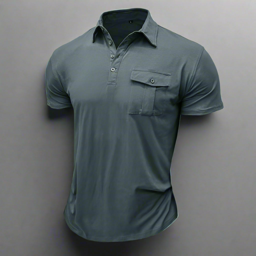 Poloshirt für Herren – Modernes Sommer Polo mit Brusttasche Für Sommer