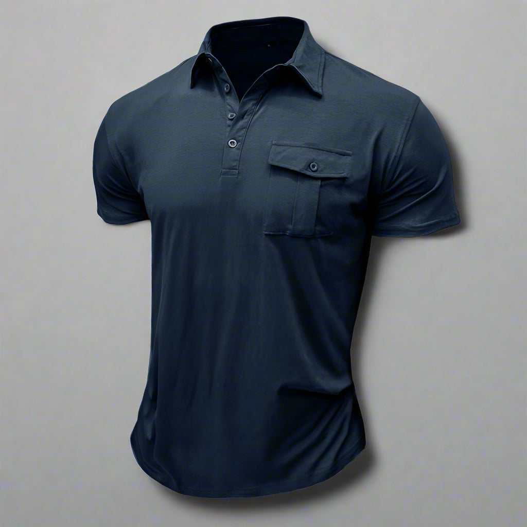 Poloshirt für Herren – Modernes Sommer Polo mit Brusttasche Für Sommer