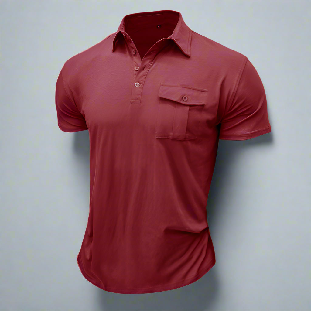 Poloshirt für Herren – Modernes Sommer Polo mit Brusttasche Für Sommer
