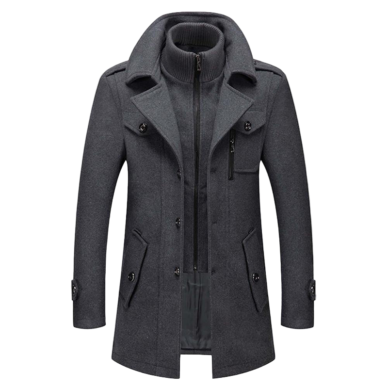 Stylischer Herrenmantel mit langen Ärmeln, ideal für den Winter und die Übergangszeit
