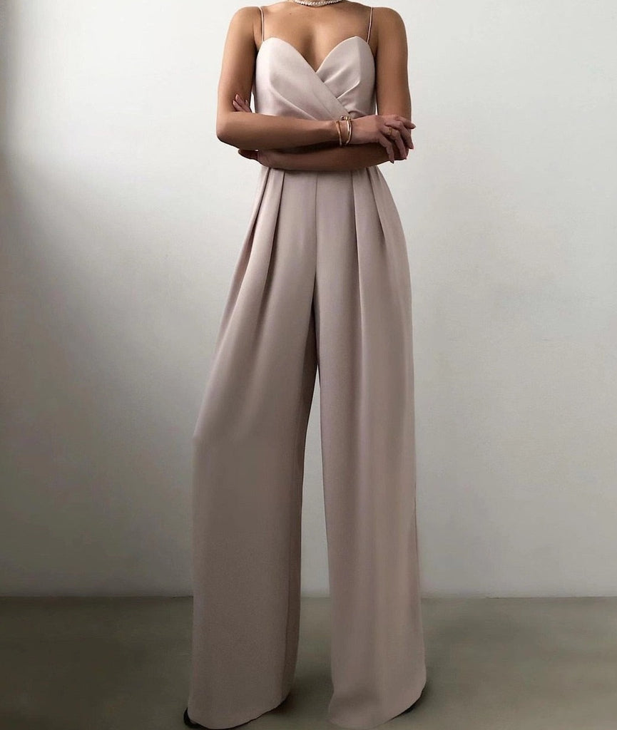 Heidi-Mode | Eleganter Chiffon Weiter Bein Jumpsuit
