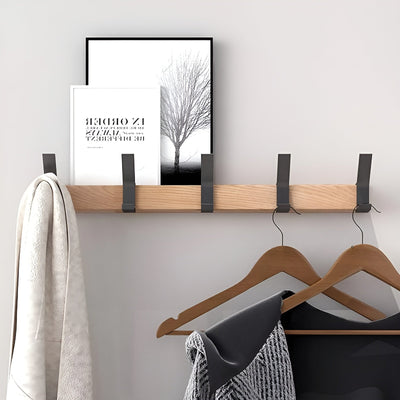 HookFlex Rack - Wandmontierter Beweglicher Bambus-Hakenständer