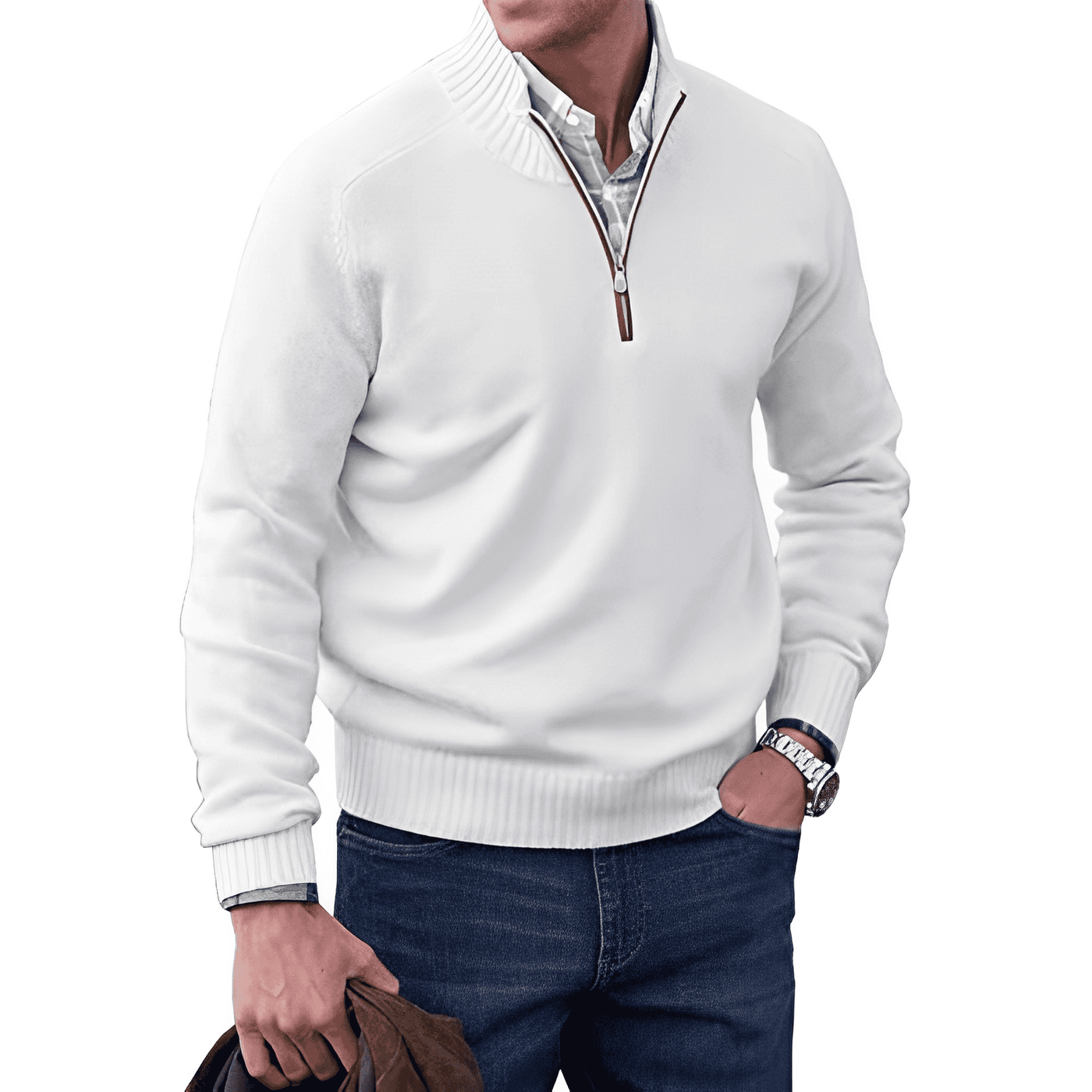 NICK ELEGANTER PULLOVER MIT REISSVERSCHLUSS