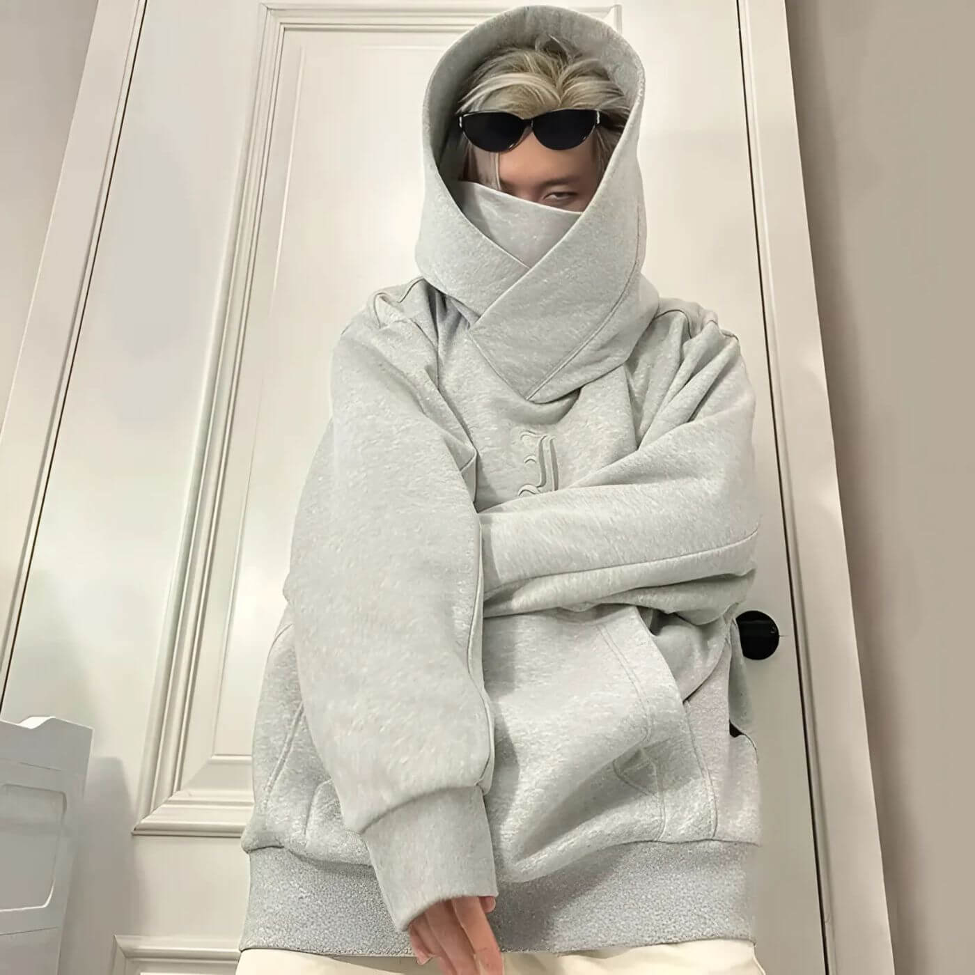 Ninja-Kapuzenpullover | Übergroßer doppellagiger Kapuzenpullover