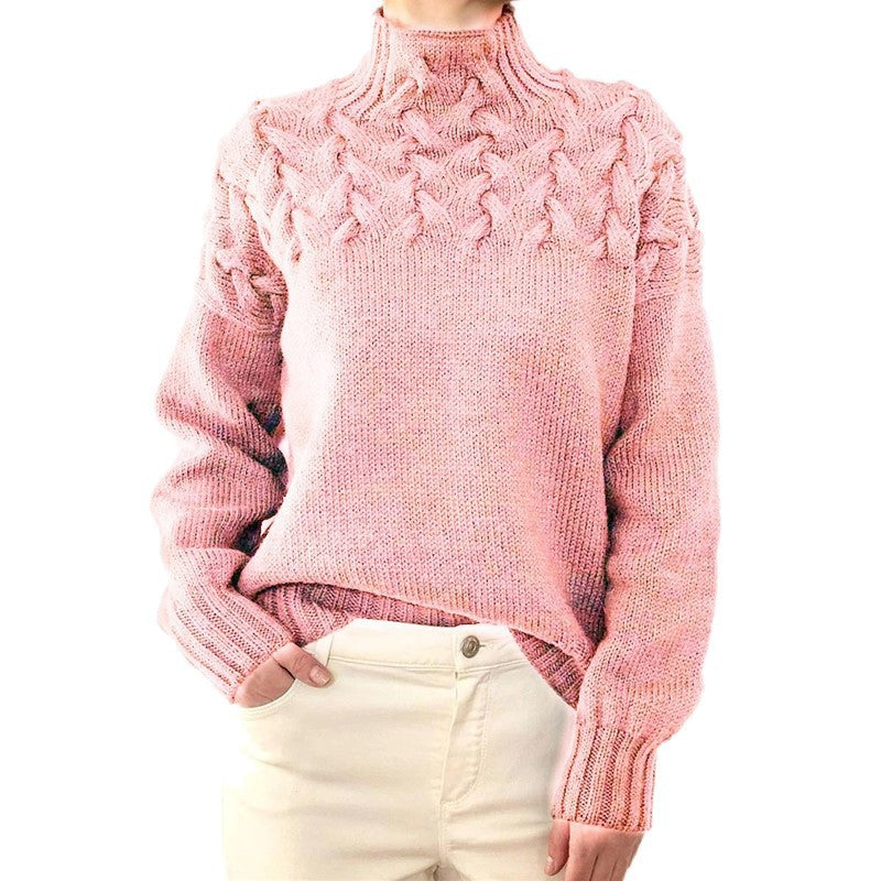 DAME PULLOVER MIT HOHEM KRAGEN | ELEGANTER KOMFORT STIL