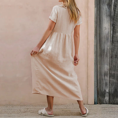 Kita - Lässiger V-Ausschnitt Kleid - Perfekt für Sommer