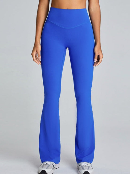 Blaue Yoga Leggings mit hohem Bund und Bauchkontrolle für Damen