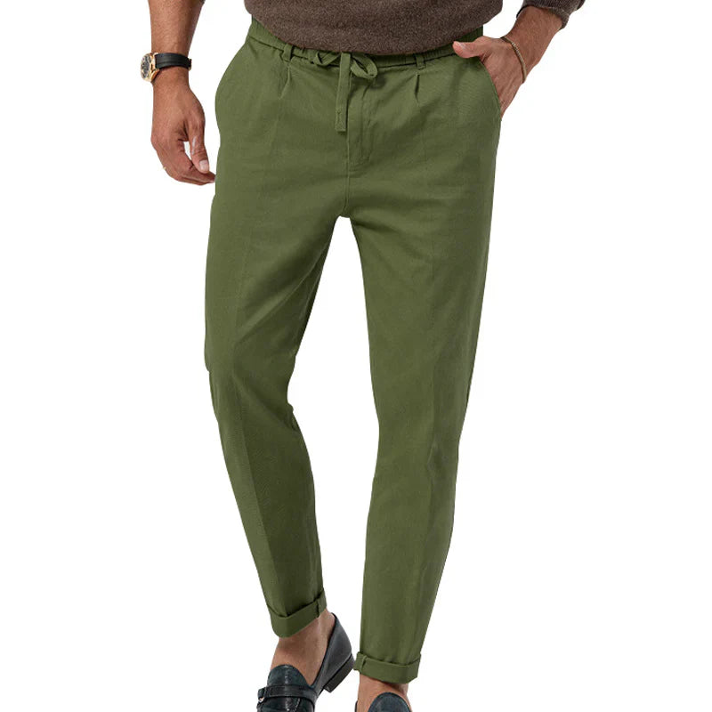 Herren Bequeme Leichte Leinenhose