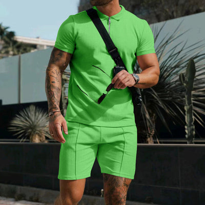 Kilian Polo mit Reißverschluss und Shorts Set für Herren - Sylakhan