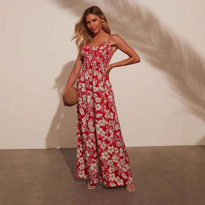 Festlich Mit Blumendruck Damen Jumpsuit - Thora