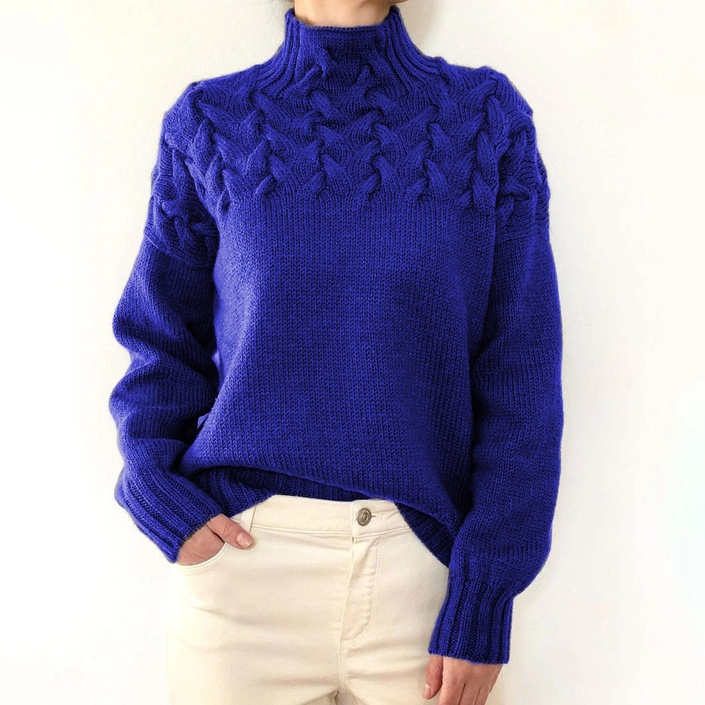 DAME PULLOVER MIT HOHEM KRAGEN | ELEGANTER KOMFORT STIL