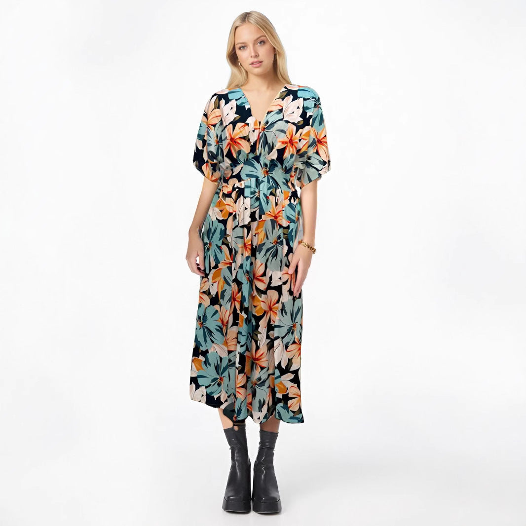 Kristina - Elegantes Damen Sommer Midi kleid