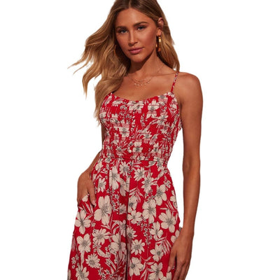 Festlich Mit Blumendruck Damen Jumpsuit - Thora