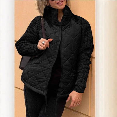 Kayla | Steppjacke Mit Strickärmeln Und Reißverschluss