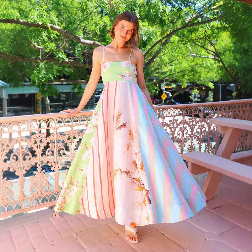 Graffiti Druck Sommer Maxikleid - Nayda