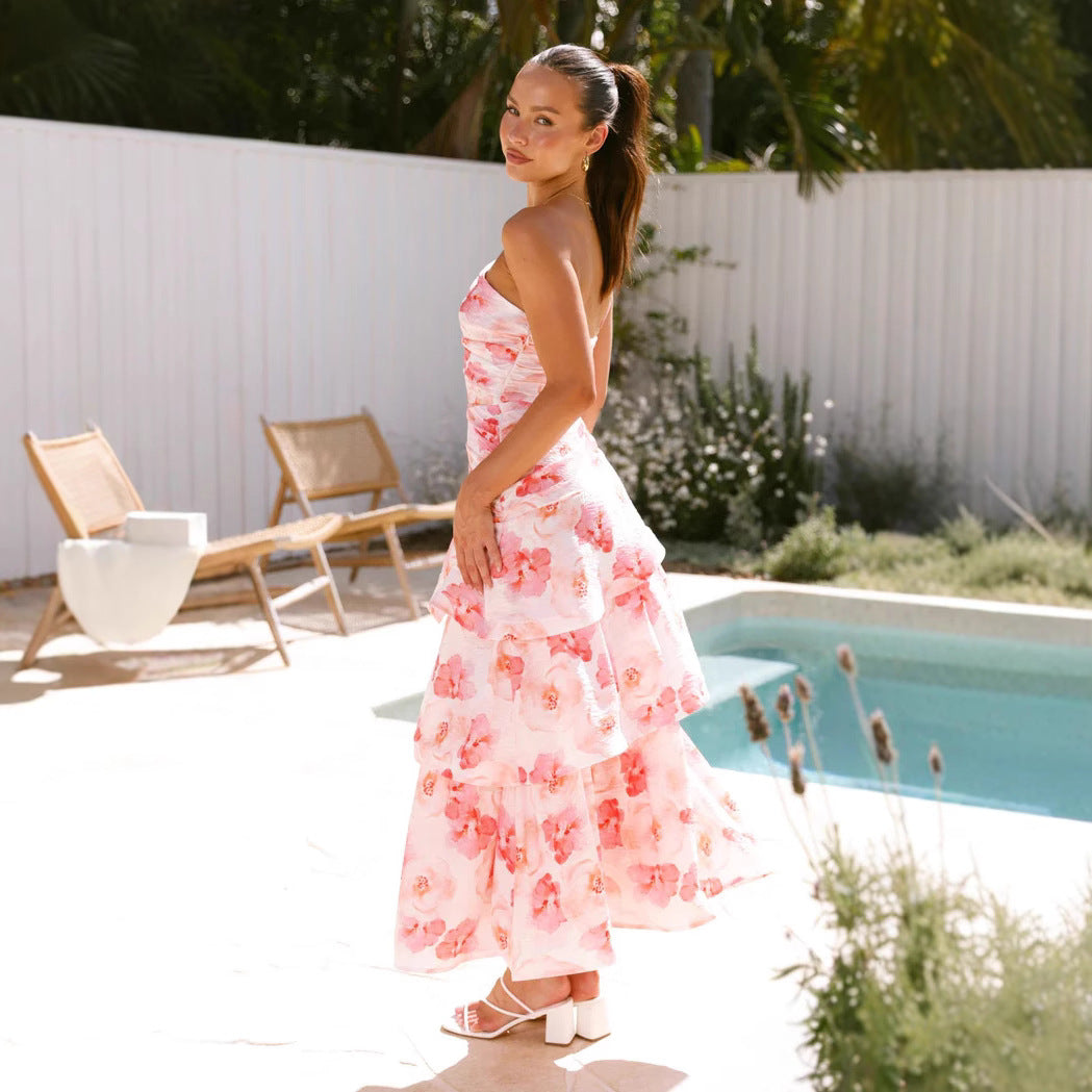 Mitra - Elegantes  Blumendruck  Lange Kleid