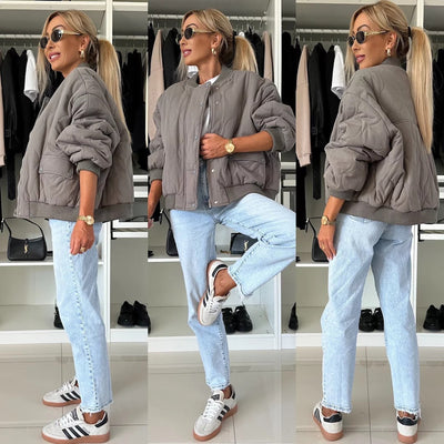 Keira | Gestepptes Oversize-Bomberjacke