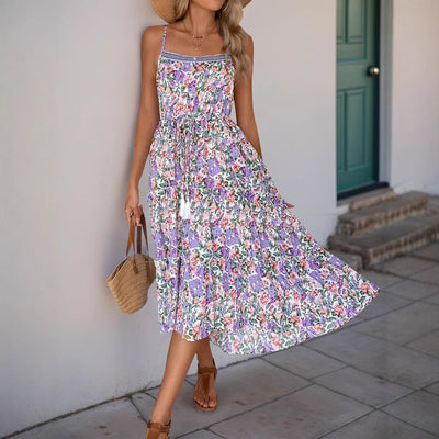 Traumhaftes Midi Kleid für Damen – Blumendruck -Chereska