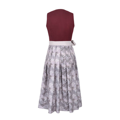 Oktoberfest Classic Wine Red Long Dirndl with Apron