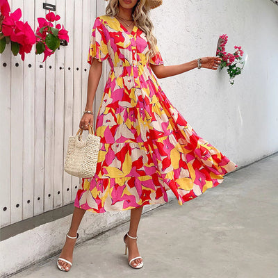 Damen A-Linie Midi Kleid Für Sommer - Burya