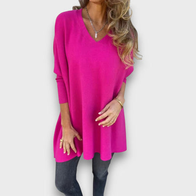 Leona – Locker gestrickte Tunika mit V-Ausschnitt