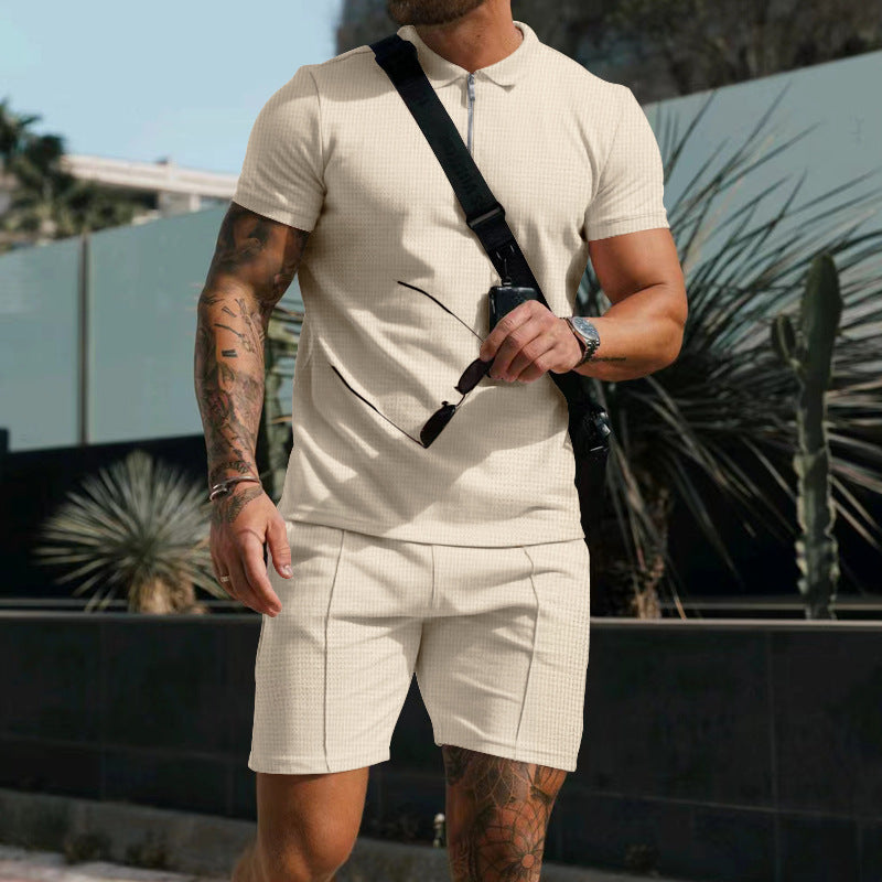 Kilian Polo mit Reißverschluss und Shorts Set für Herren - Sylakhan