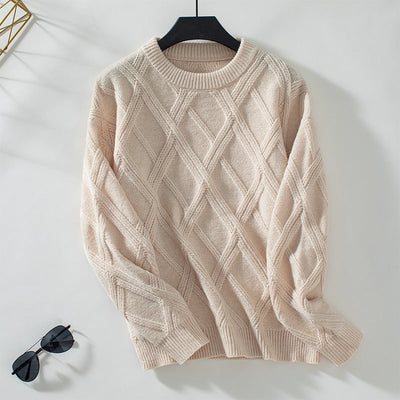 GEOMETRISCHER RUNDHALS-LANGARMPULLOVER | MODERNER STIL, KOMFORTABEL, VIELSEITIG