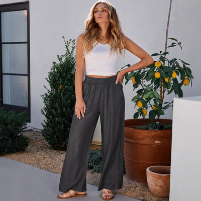 Freizeithose für Damen - Bequeme luftige Palazzo Hose für den Sommer