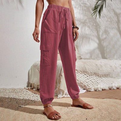 Amina leichte Cargohose | Farbige luftige sommerhosen damen