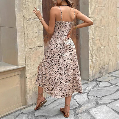 Rayka - Damen Midi Kleid - Slim Fit - Spaghetti-Träger für Sommer