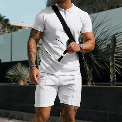 Kilian Polo mit Reißverschluss und Shorts Set für Herren - Sylakhan