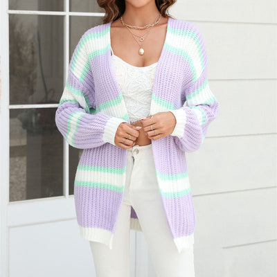 Jaimy sommerweste | Farbig gestreift weste damen lang