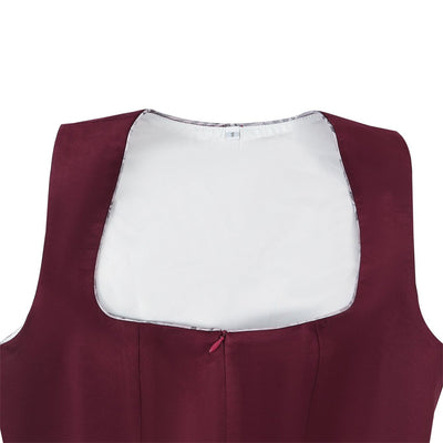 Oktoberfest Classic Wine Red Long Dirndl with Apron