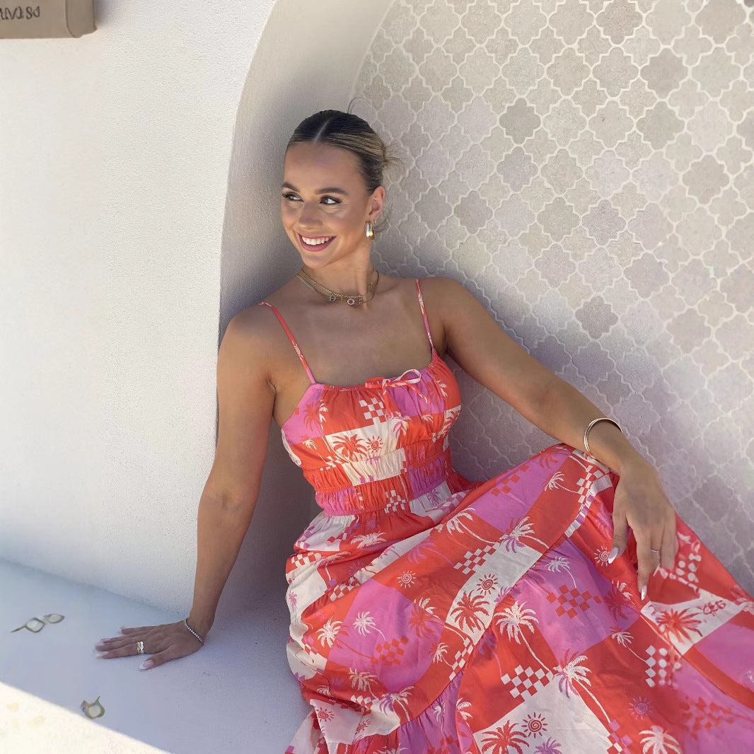 Damen Ärmellos Maxikleid Mit Spaghetti-Trägern Für Sommer - Jarla