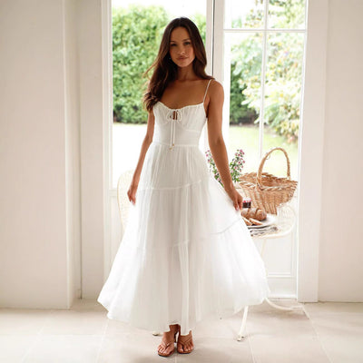 Elegantes Langes Rückenfreies Damen Kleid – Rósný