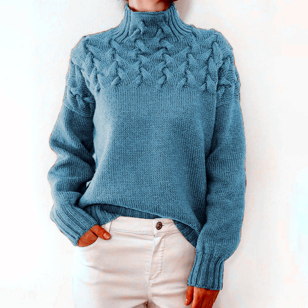 DAME PULLOVER MIT HOHEM KRAGEN | ELEGANTER KOMFORT STIL